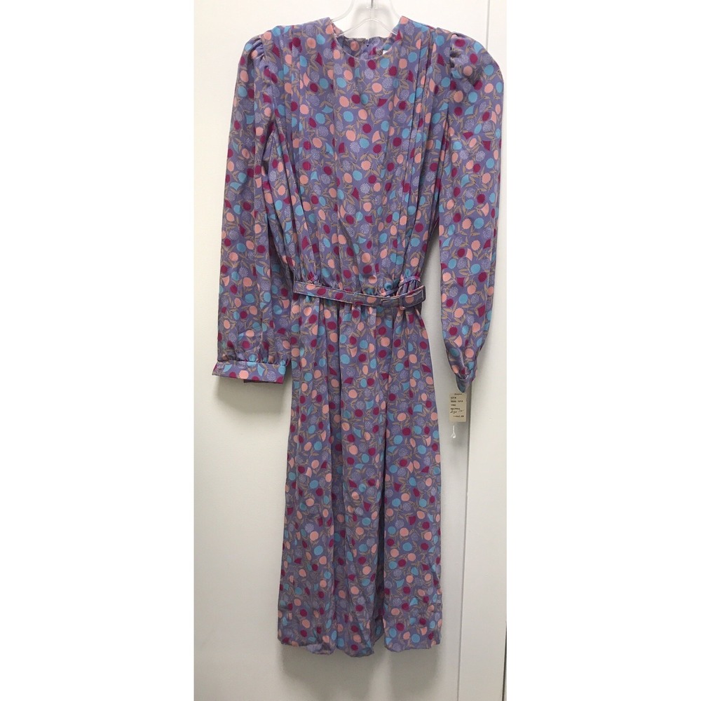Lady Carol of New York Floral Dress Size Small 4-6 (Tag 12) NOS VTG 1982